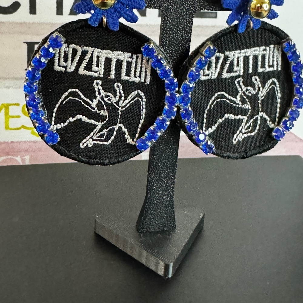 Handmade Led Zeppelin Earrings – Statement Rock Jewelry - Picture 2 of 4